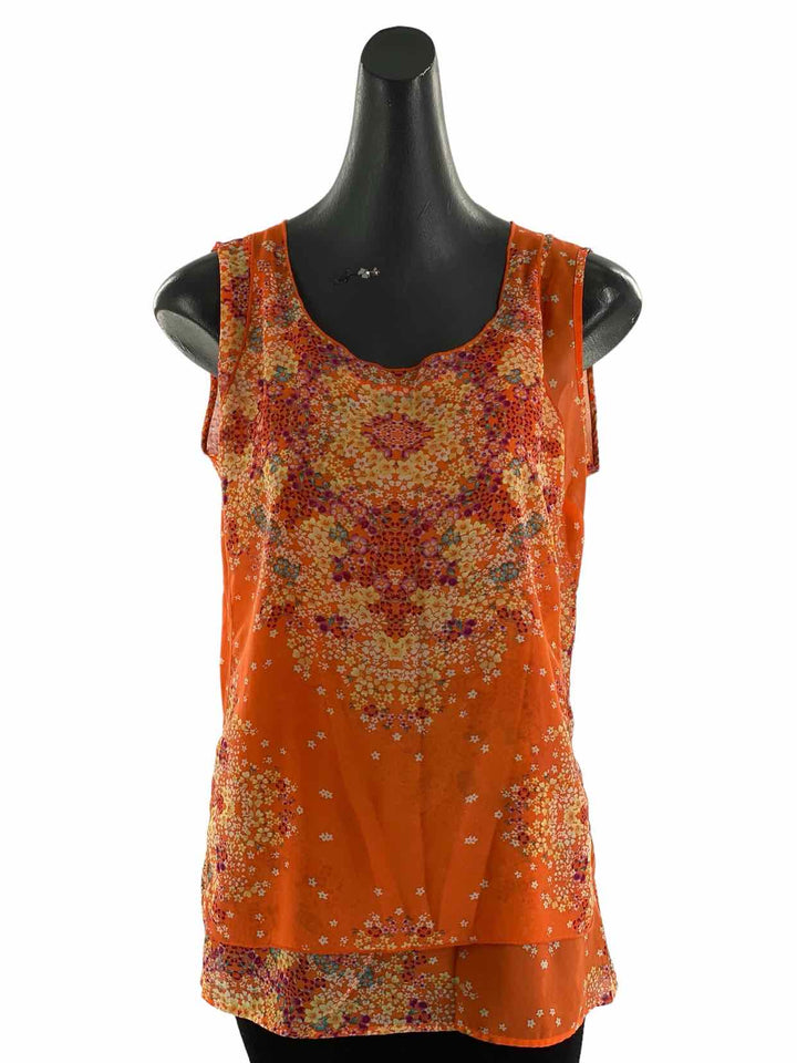 Cabi Size M Orange Print Tank Top