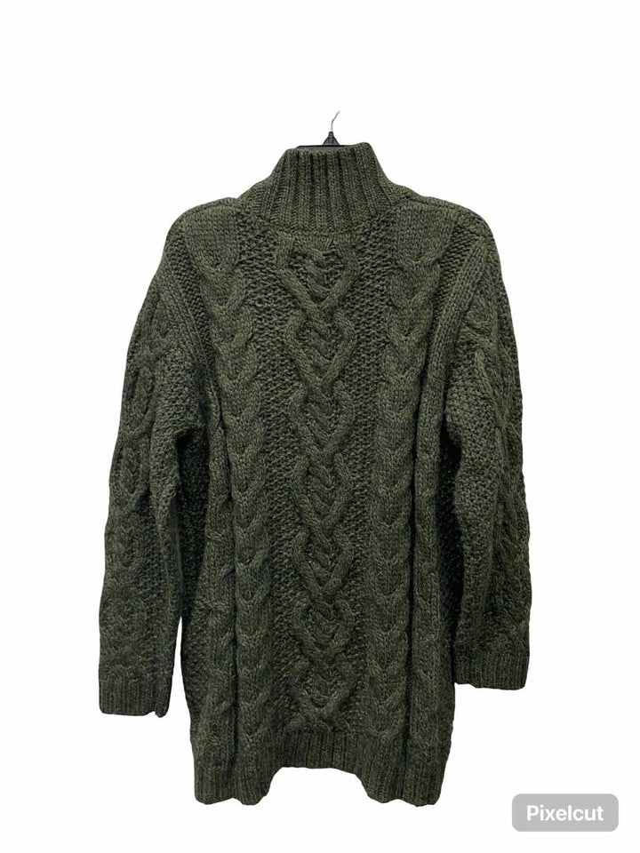 Garnet Hill Size L Green Knit 25% aplaca 25% wool Sweater