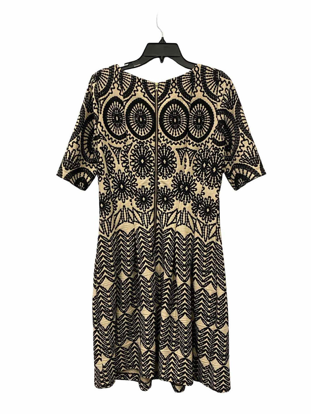 Gabby Sky Size 6 Black Beige Print Dress