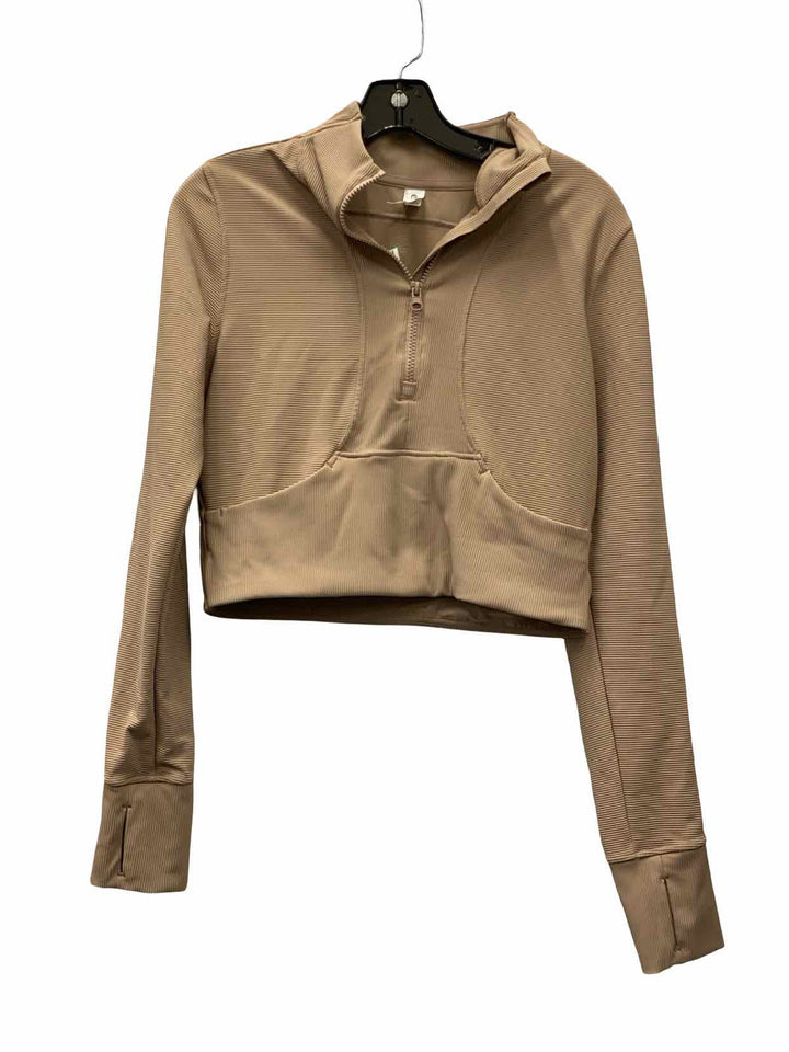 90 Degrees by Reflex Size L Beige Athletic Long Sleeve