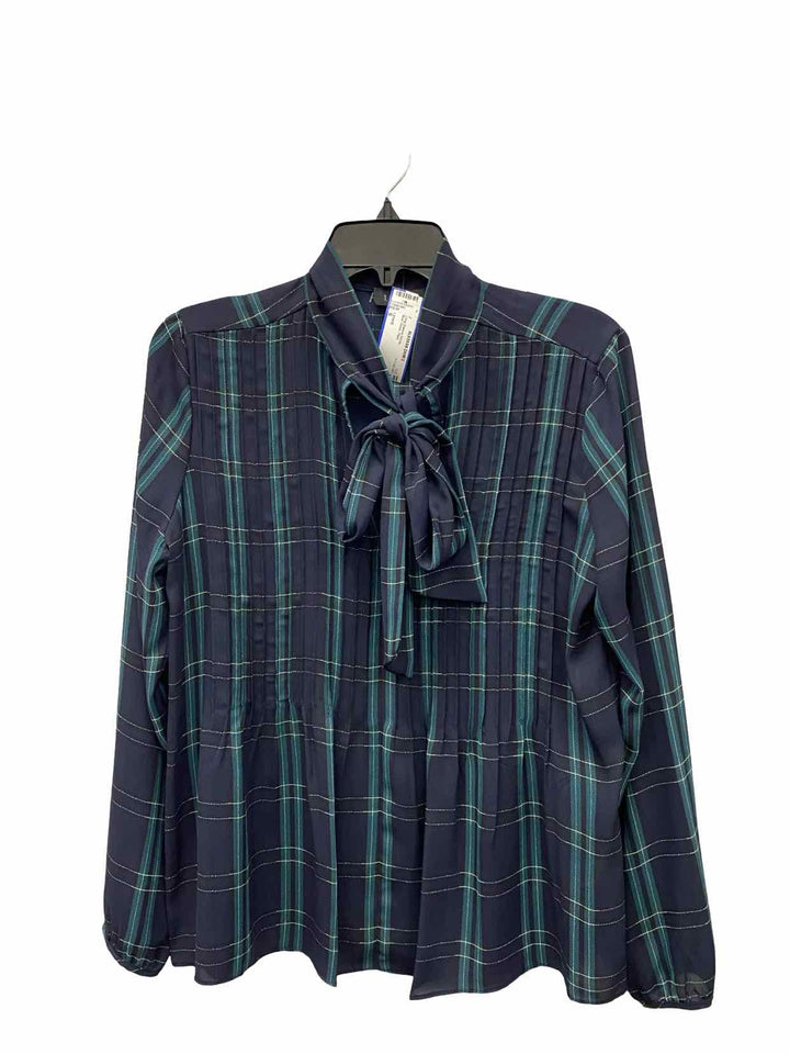 1.STATE Size S Blue Green Plaid Long Sleeve Shirts