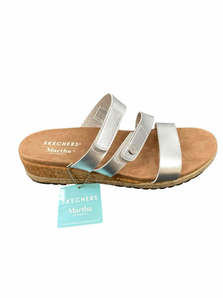 Skechers Shoe Size 8.5 Brown Silver NWT Sandals