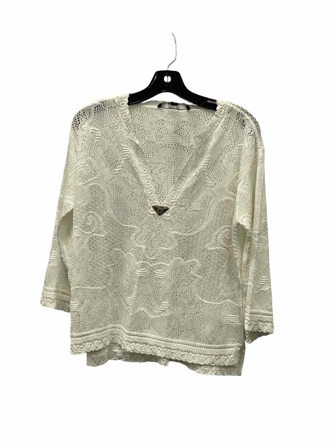 White House Black Market Size S White Floral Long Sleeve Shirts