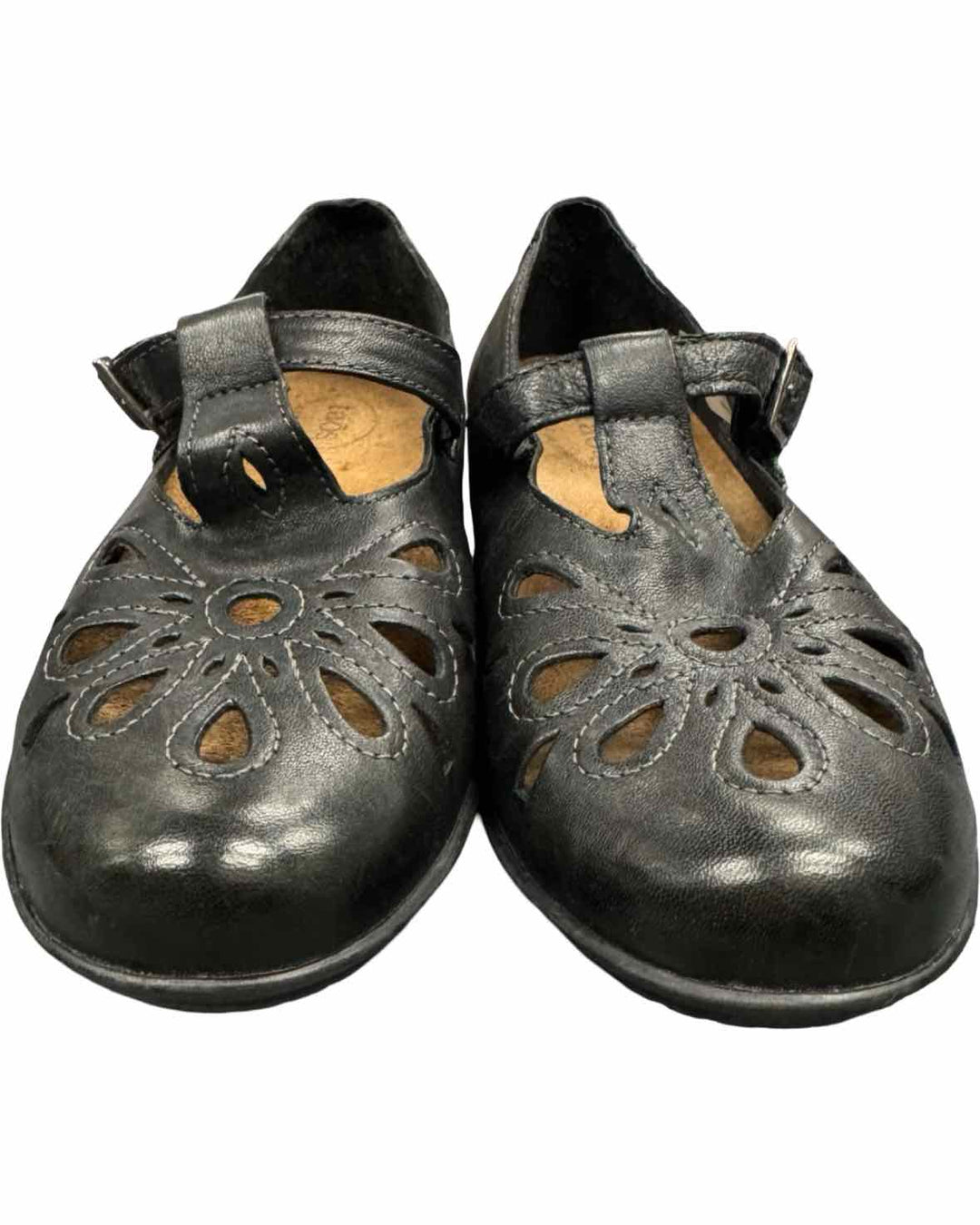 Taos Shoe Size 39 Black Leather Garden Shoe Flats