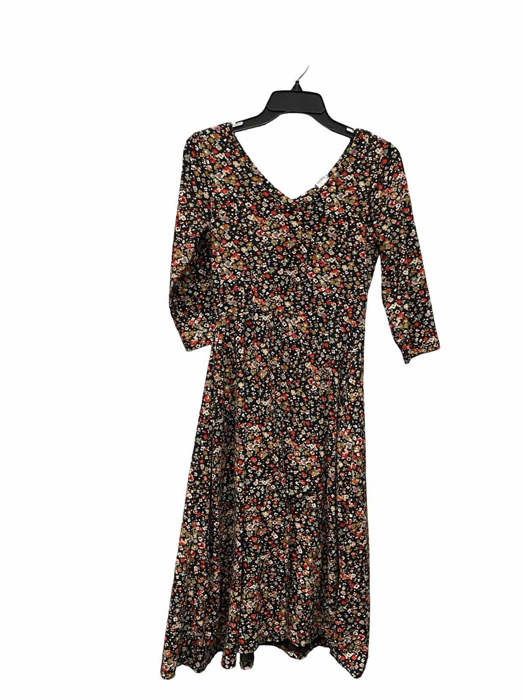 Pact Size S Black Floral 92% oragnic cotton Dress