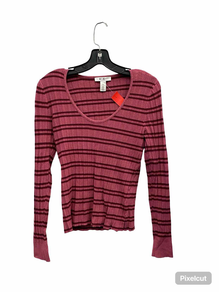 WHBM Size L Pink Long Sleeve Shirts