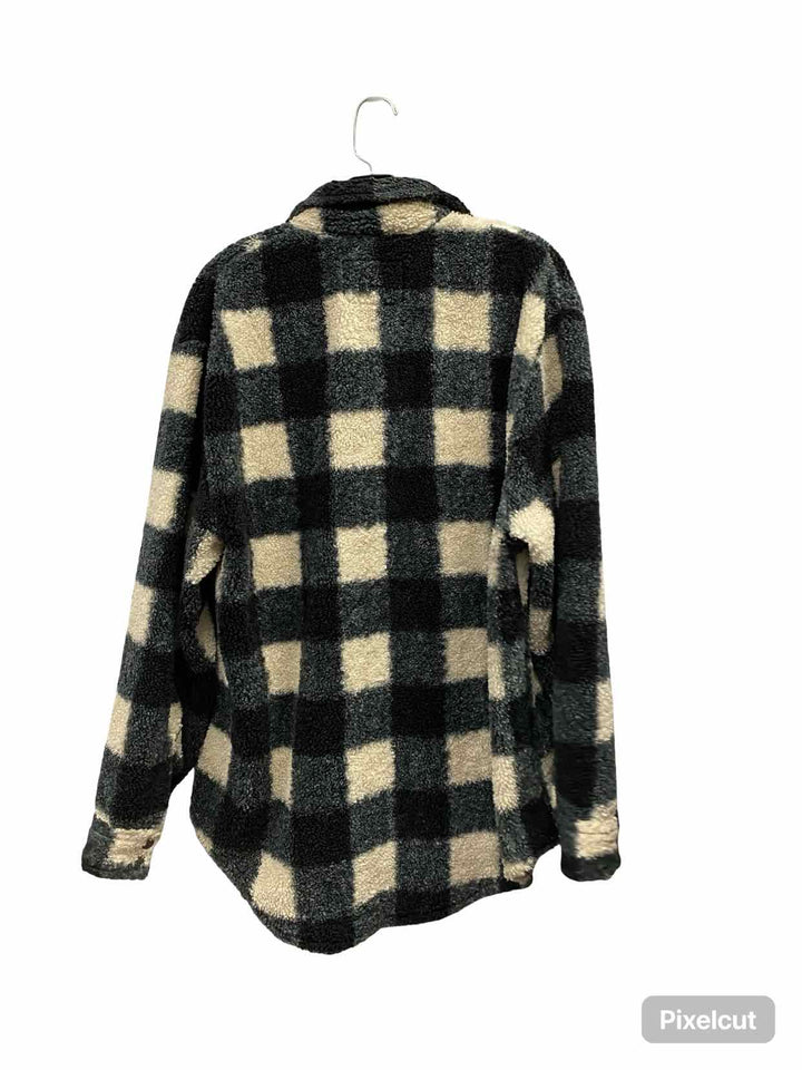 Natural Reflections Size L White Black Plaid Jacket