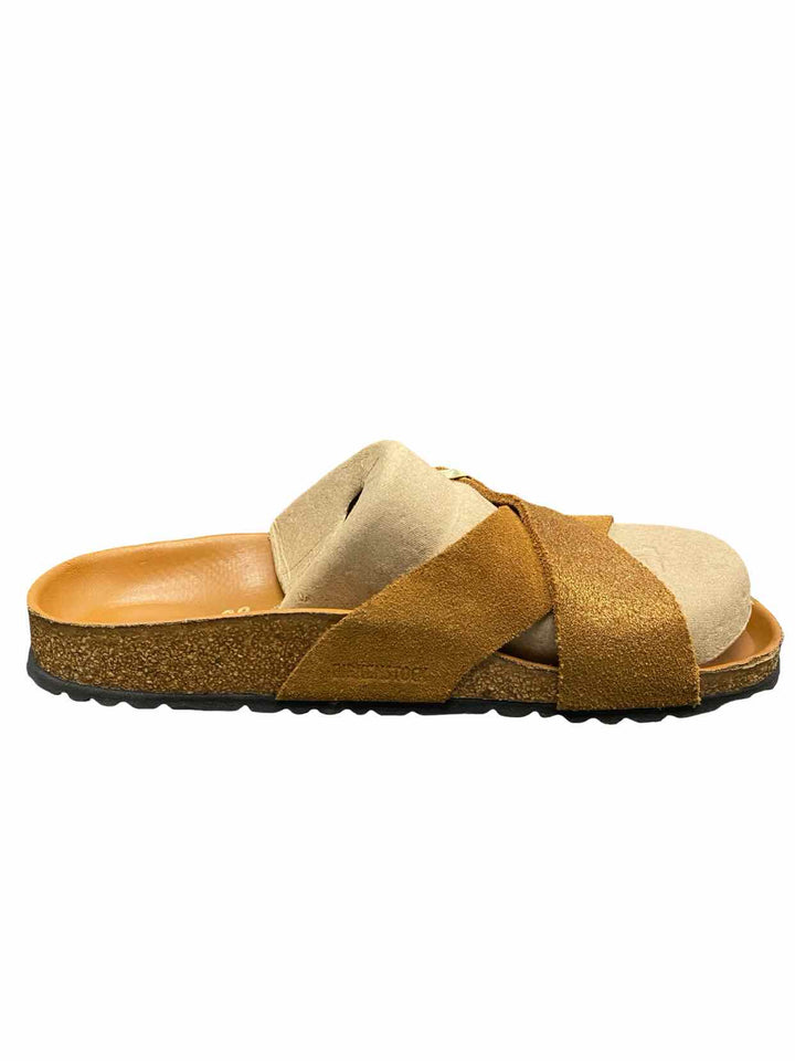 Birkenstock Shoe Size 38 Gold Brown Leather Siena Sandals