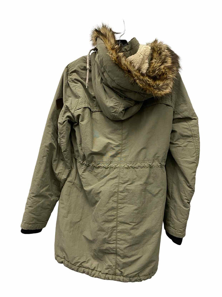 Eddie Bauer Size M Green Faux Fur Jacket (Outdoor)
