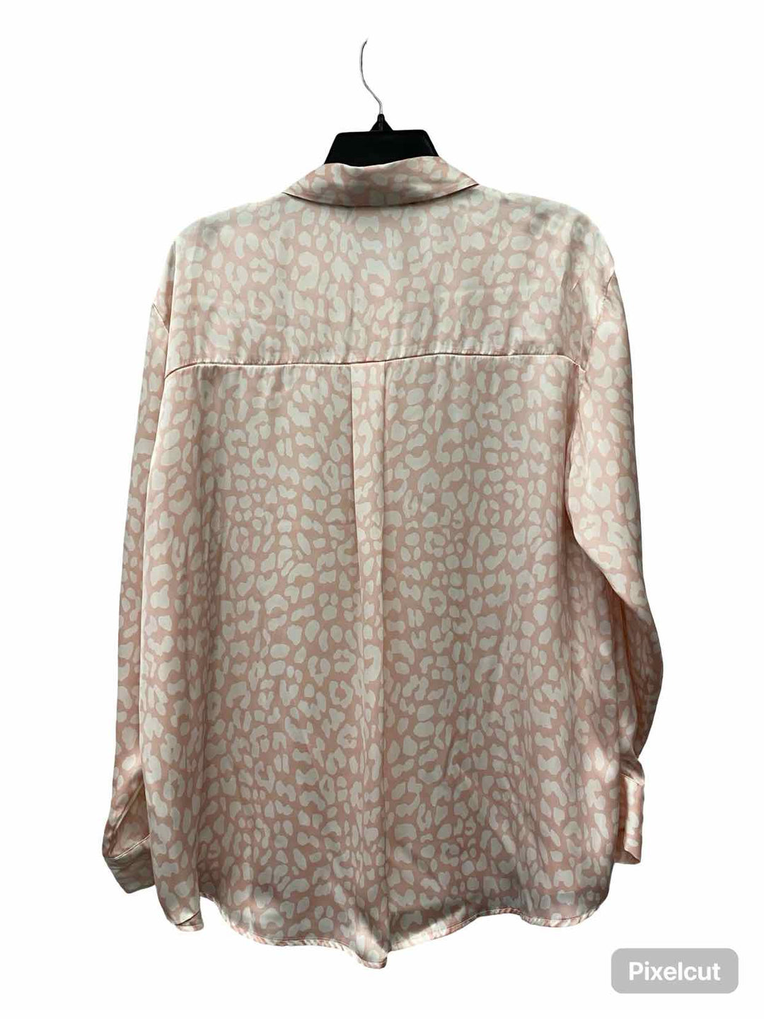 ZARA Size XL Pink White Print Long Sleeve Shirts