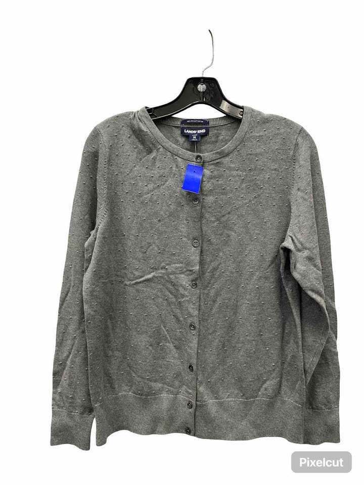 Lands End Size M Grey 100% Supima Cotton Long Sleeve Shirts