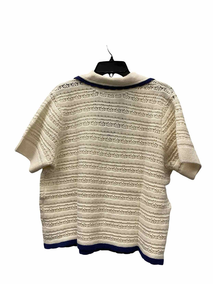Cabi Size XL Cream Blue Sweater
