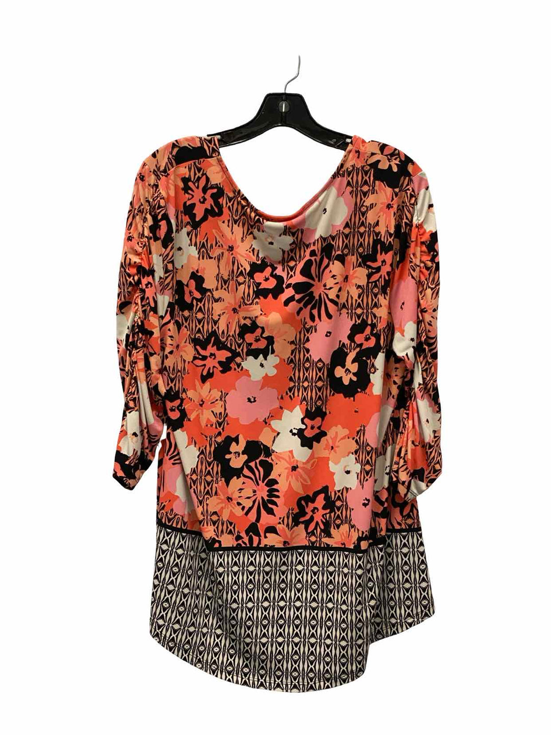 Style & Co Size L Coral Floral Long Sleeve Shirts