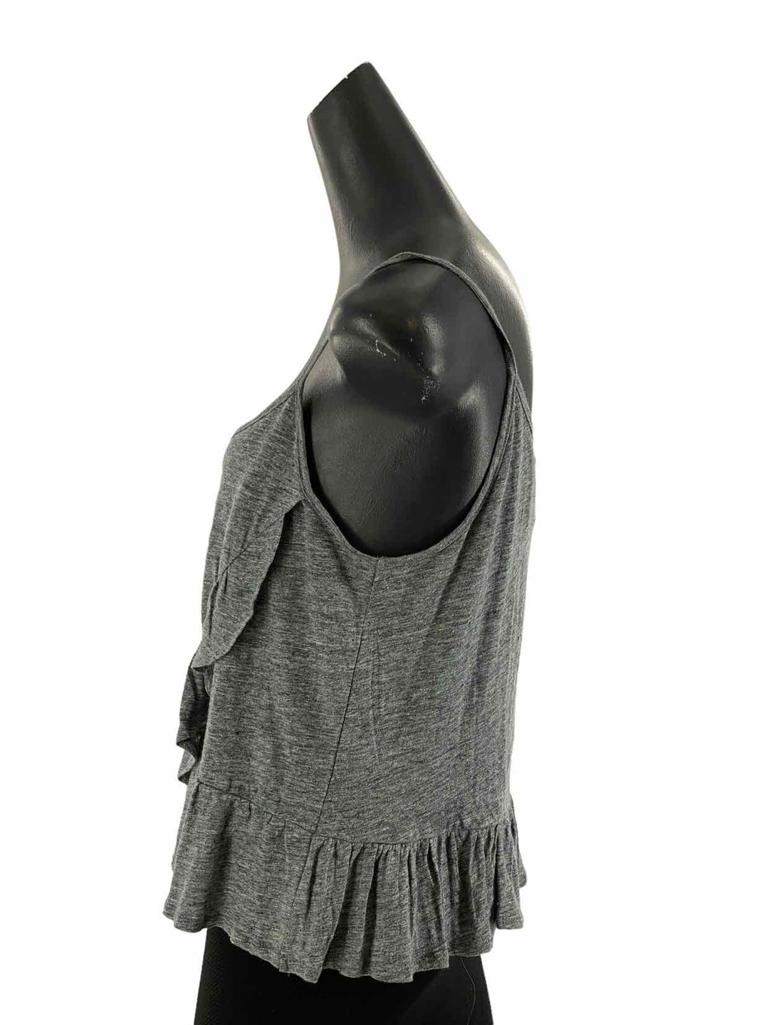 Olivaceous Size L Gray Ruffled Tank Top