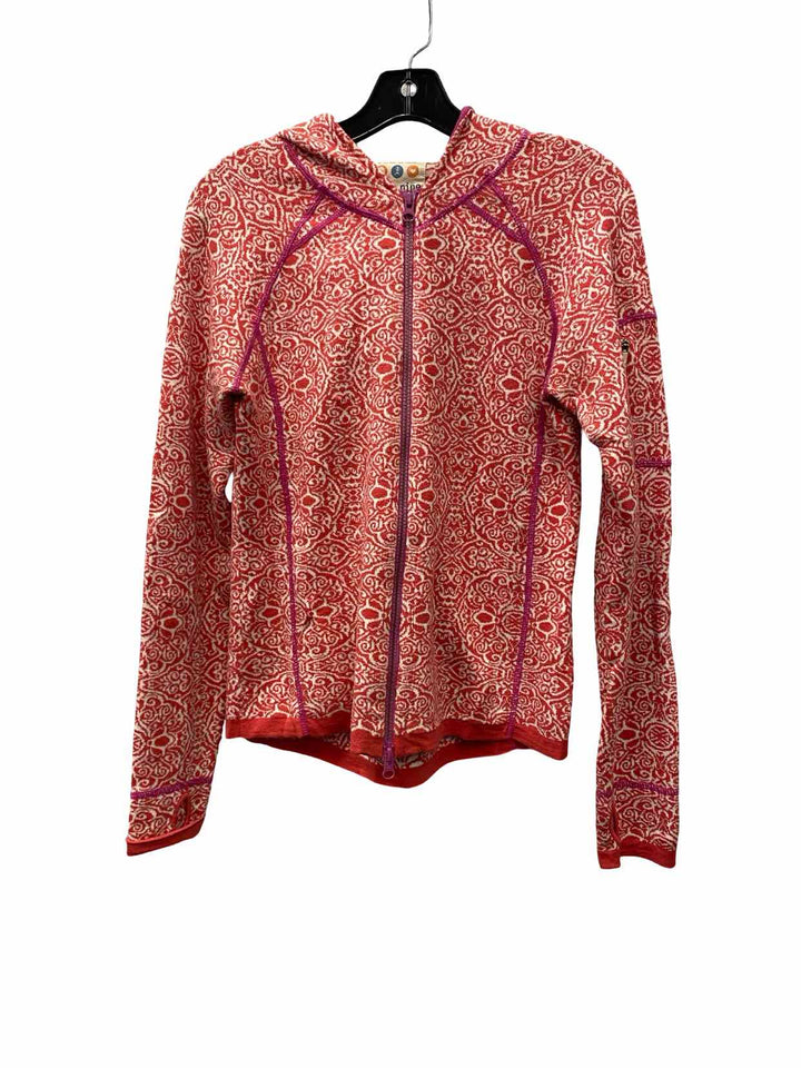 Title Nine Size M Pink White Print Sweater