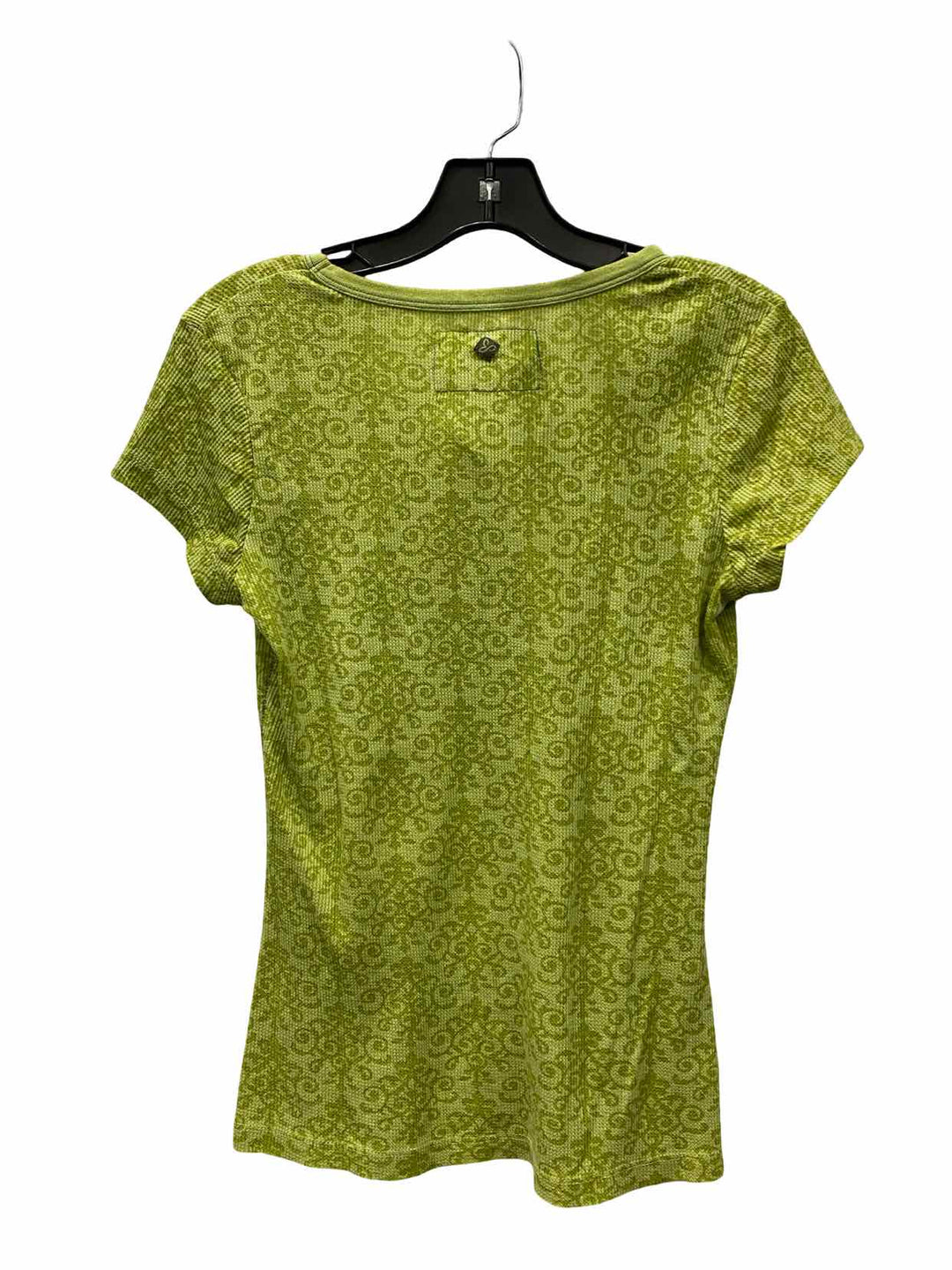 PrAna Size M Lime Green Print Short Sleeve Shirts