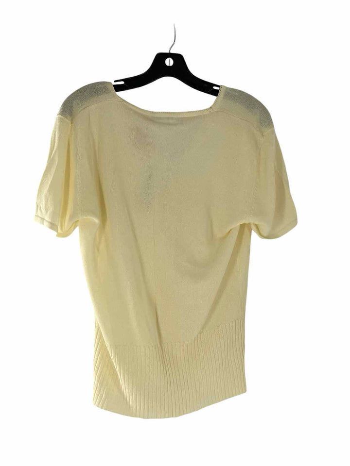 Last Woman Size L Cream Embellished Cardigan Short Sleeve Shirts