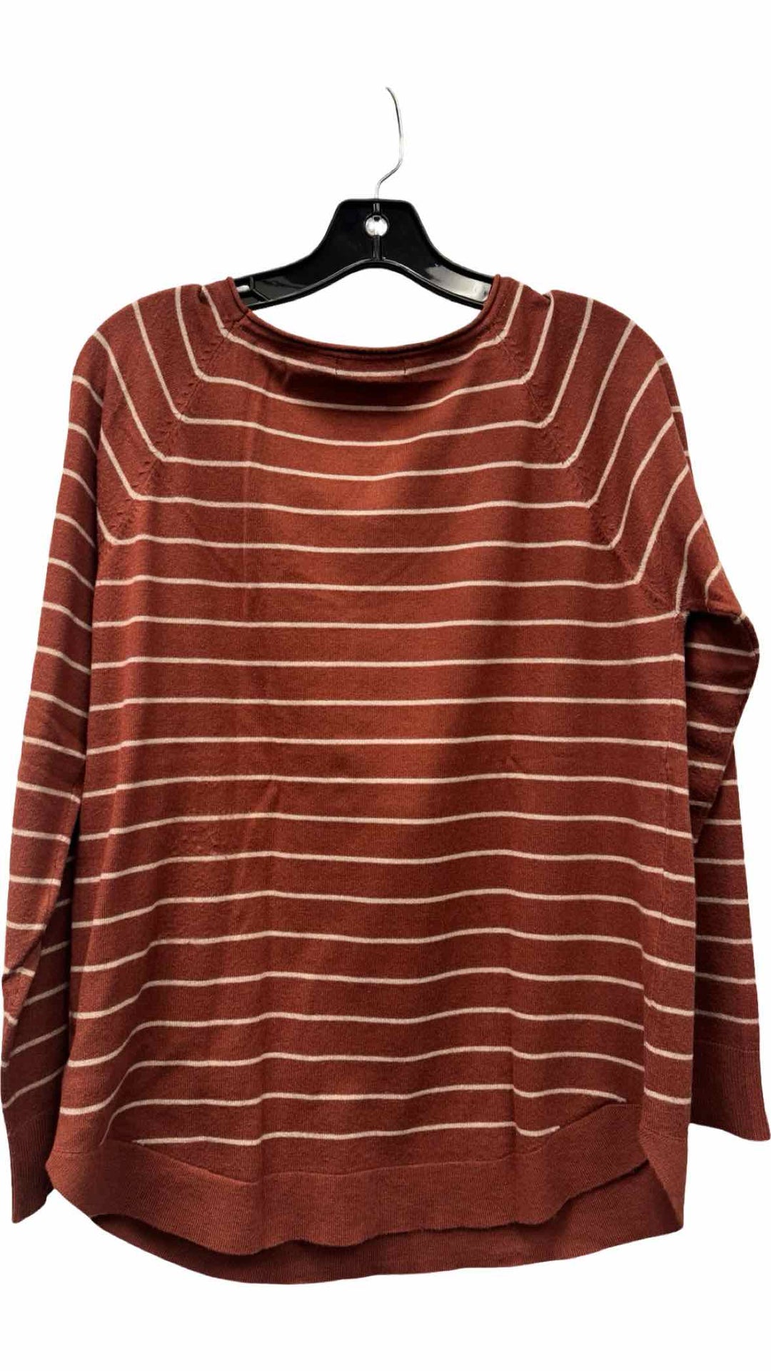 Pink Clover Size L Orange Beige Striped Sweater