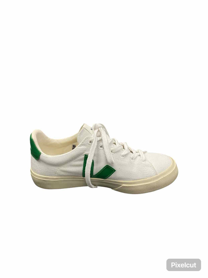 Veja Shoe Size 7 White Green Canvas Campo CA Sneakers