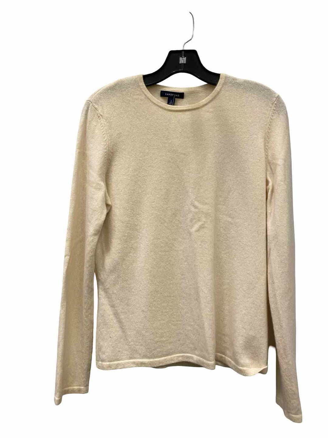 Lands End Size M Ivory 100% cashmere Sweater