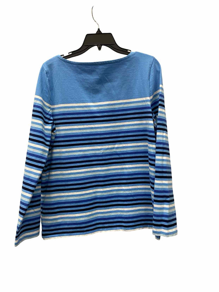 Talbots Size M Blue Stripe Long Sleeve Shirts
