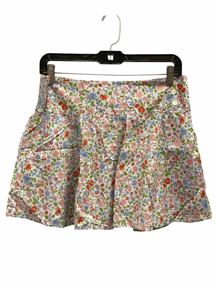 American Eagle Size M White Blue & Red Floral Skirt