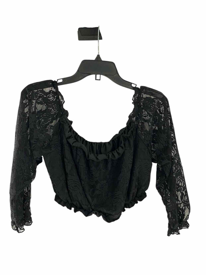 Unknown Brand Size M Black Lace Long Sleeve Shirts