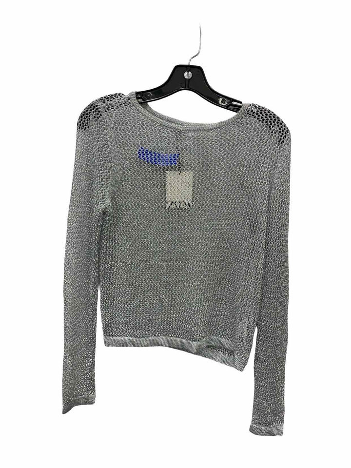 ZARA Size S Silver Mesh Long Sleeve Shirts