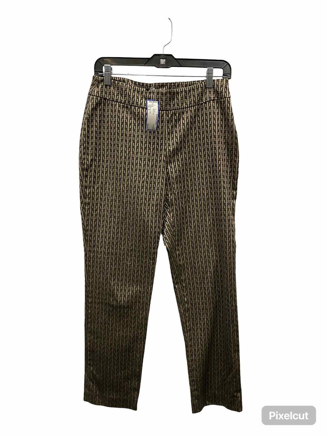 Nic + Zoe Size 6 Black Print Pants
