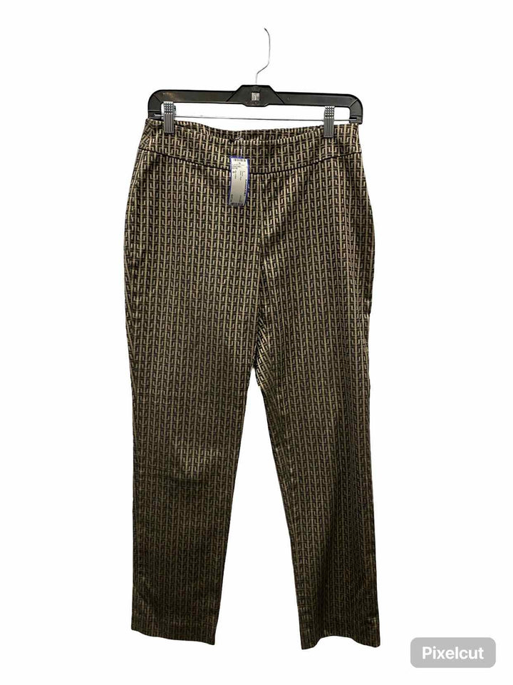 Nic + Zoe Size 6 Black Print Pants