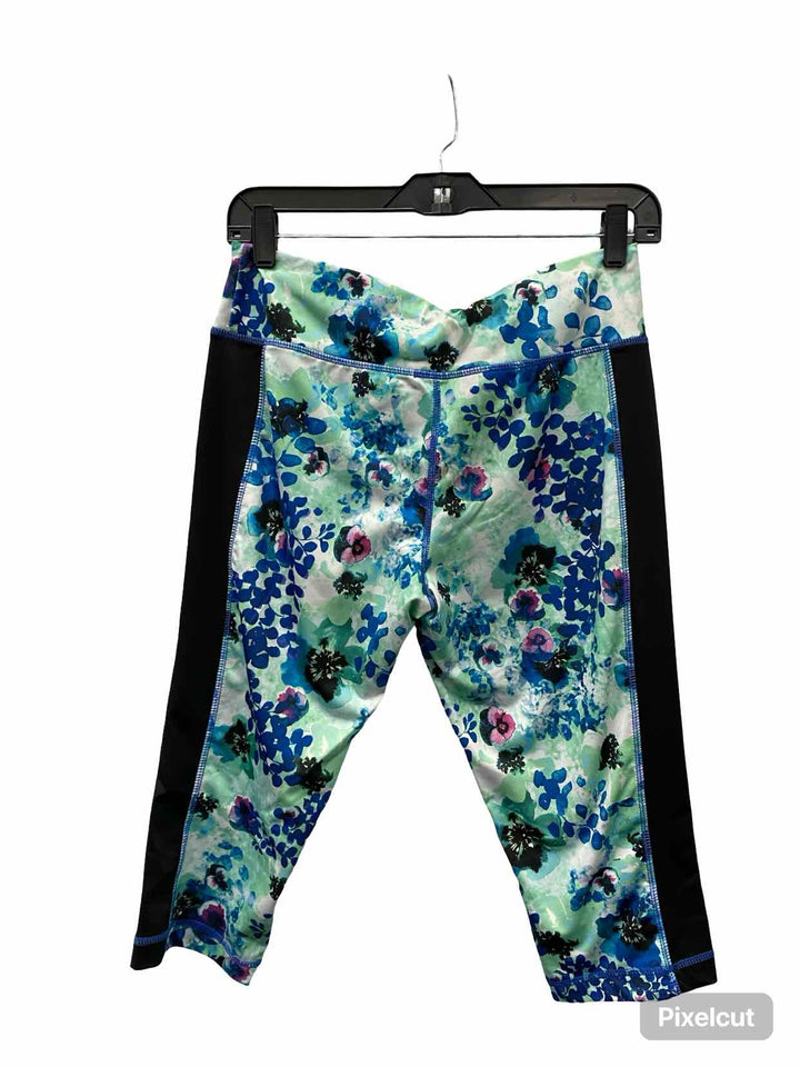 Rainbeau Size M Blue Green Floral Athletic Pants