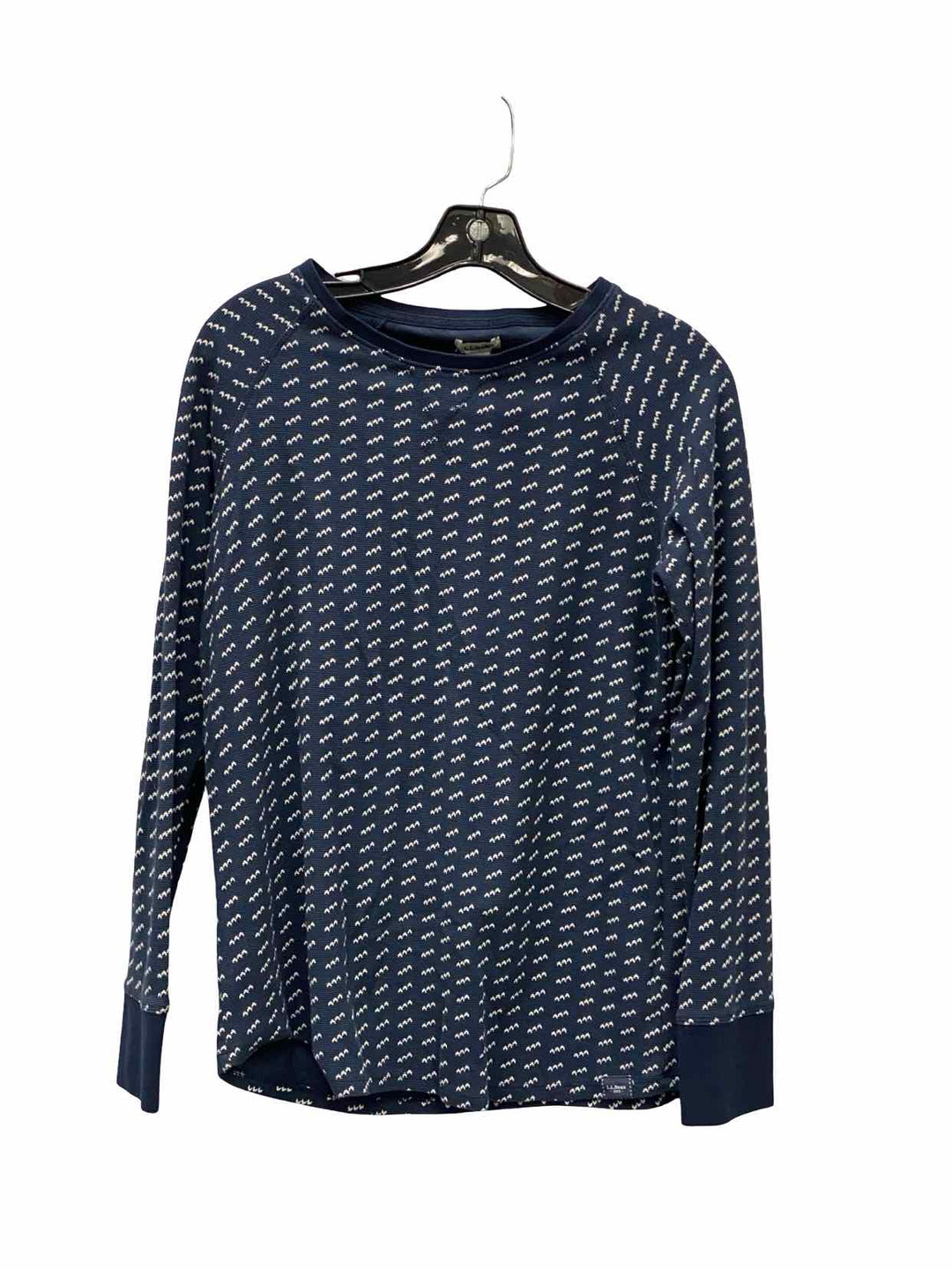 LL Bean Size M Navy Print 100% cotton Long Sleeve Shirts