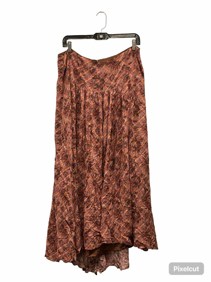 Peruvian Connection Size 14 Red Print Skirt