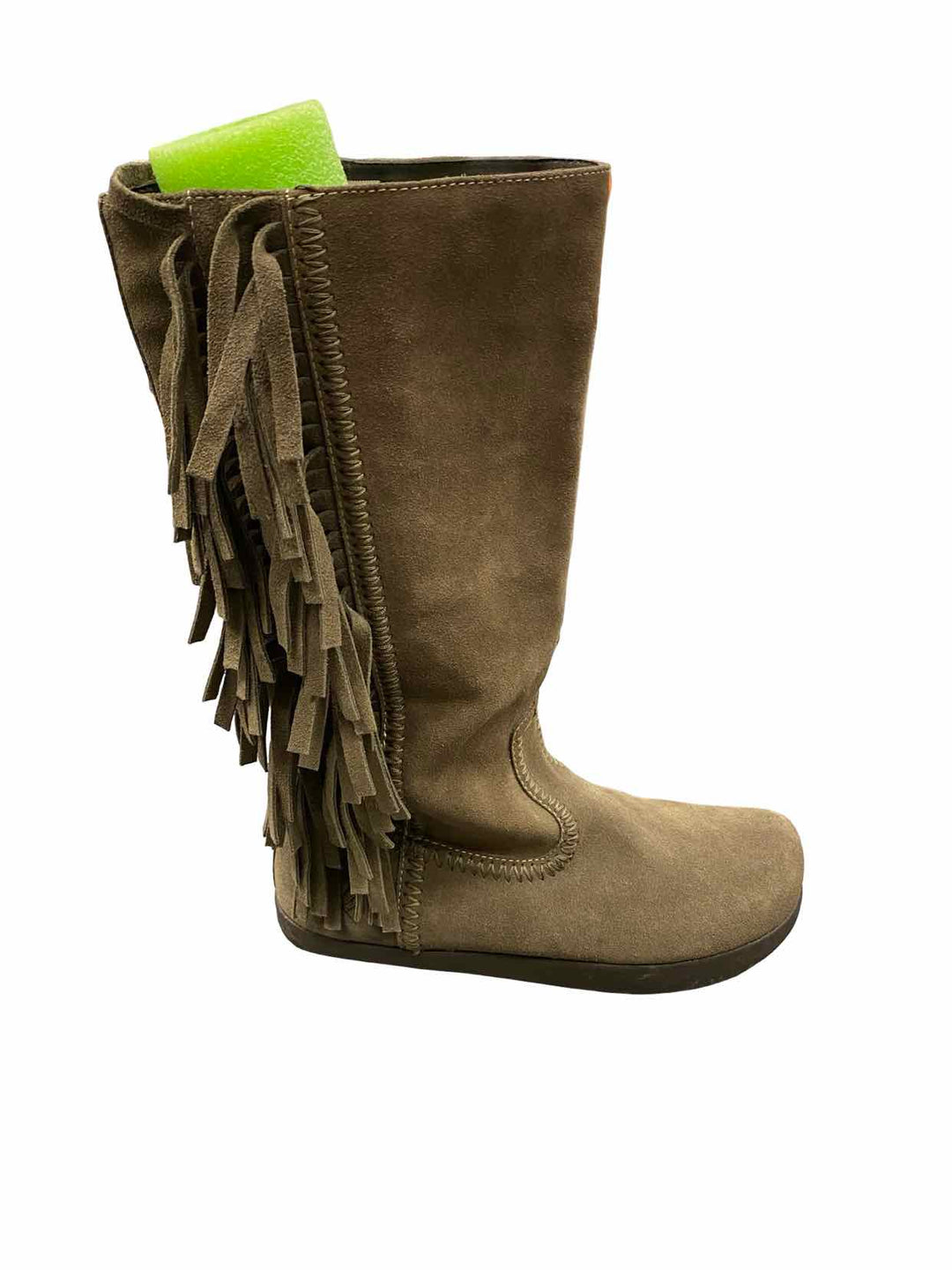 Earth Shoe Size 8.5 Brown Suede Caribou Fringe Western Tribal Pull Boots(knee)