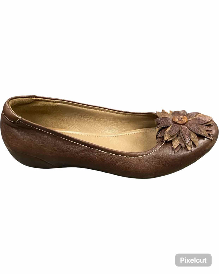 Ecco Shoe Size 40 Brown Leather Mary Comfort Cushioned Flats