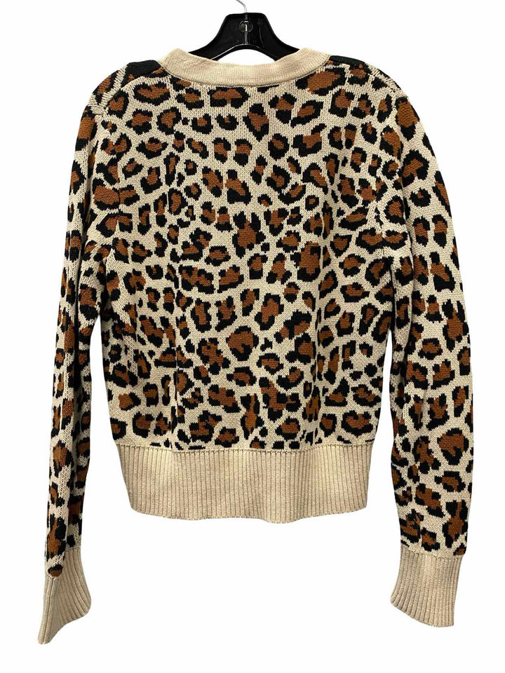 Cabi Size S Brown Black Leopard Print Sweater