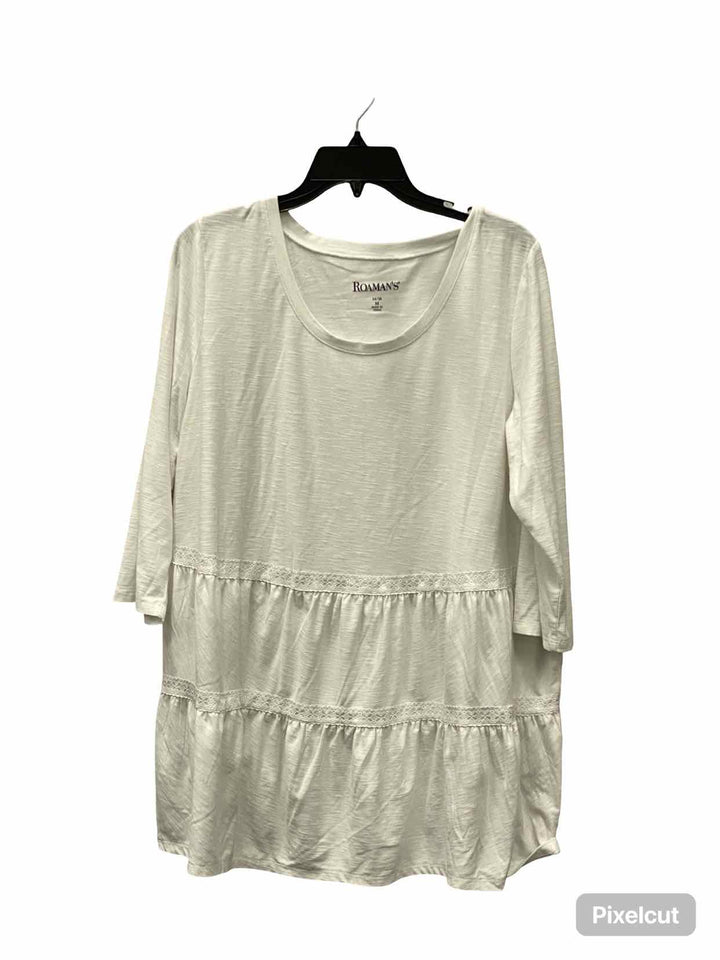 Roaman's Size 14/16 White Long Sleeve Shirts