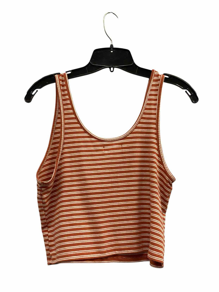 Colsie Size XL Orange White Stripe Tank Top