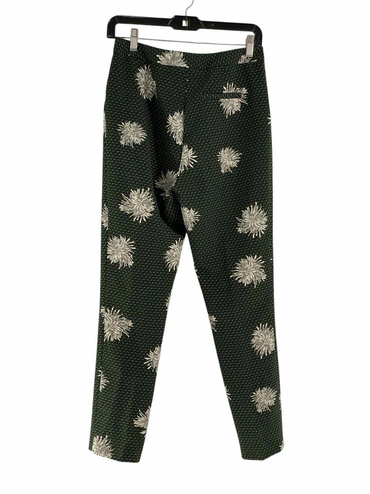 TOPSHOP Size 6 Green White Floral/Polka Dots Pants