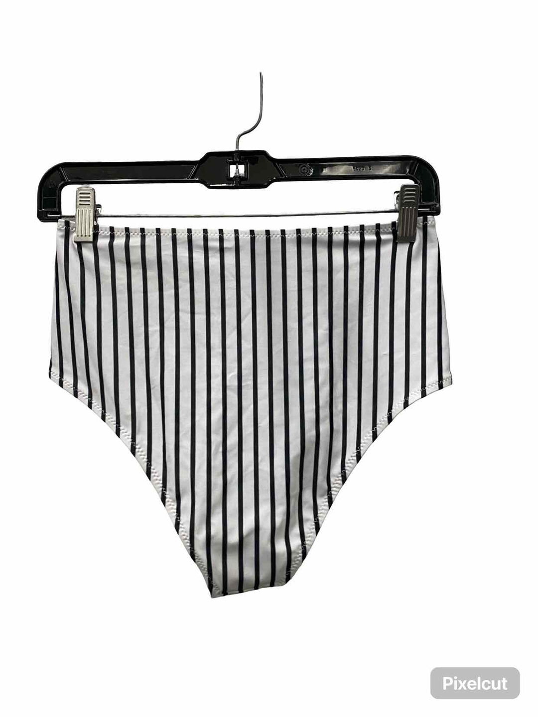 Beachsissi Size M Black White Striped Swimsuit Bottom