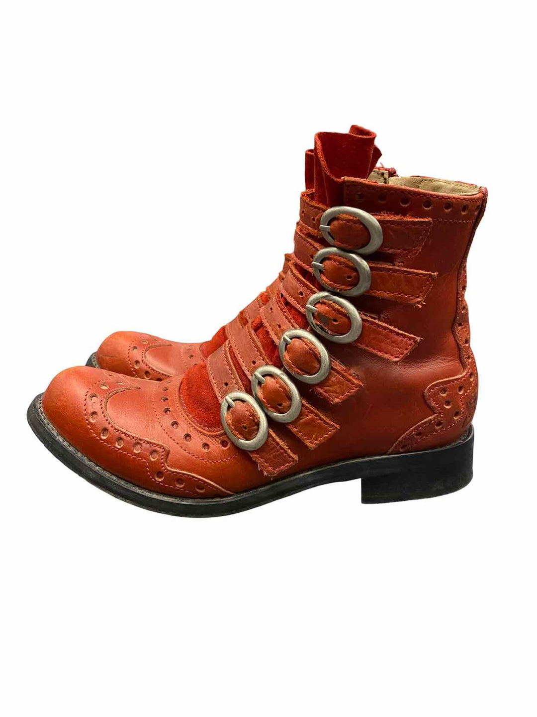 John Fluevog Shoe Size 6 Red Leather Adrians Alli Boots(Ankle)