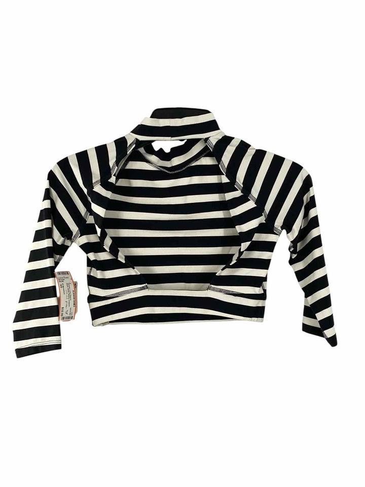 FP Movement Size XS Black White Stripes Athletic Long Sleeve
