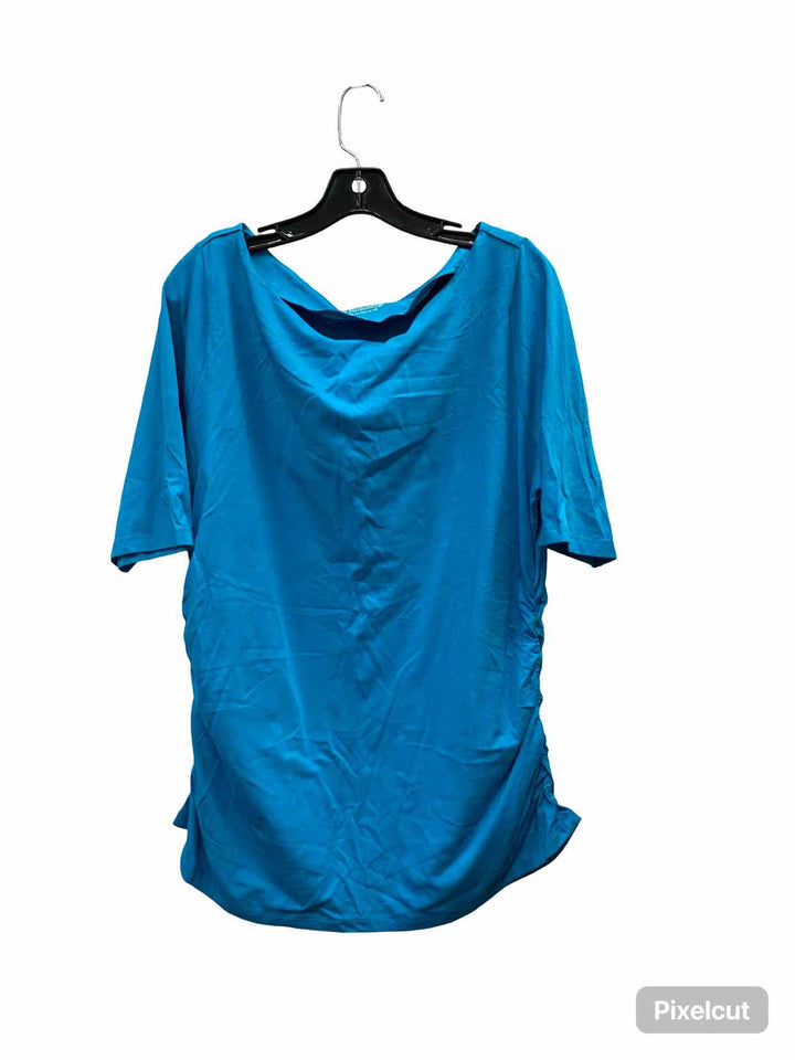 Soft Surroundings Size 1X Blue Short Sleeve Shirts