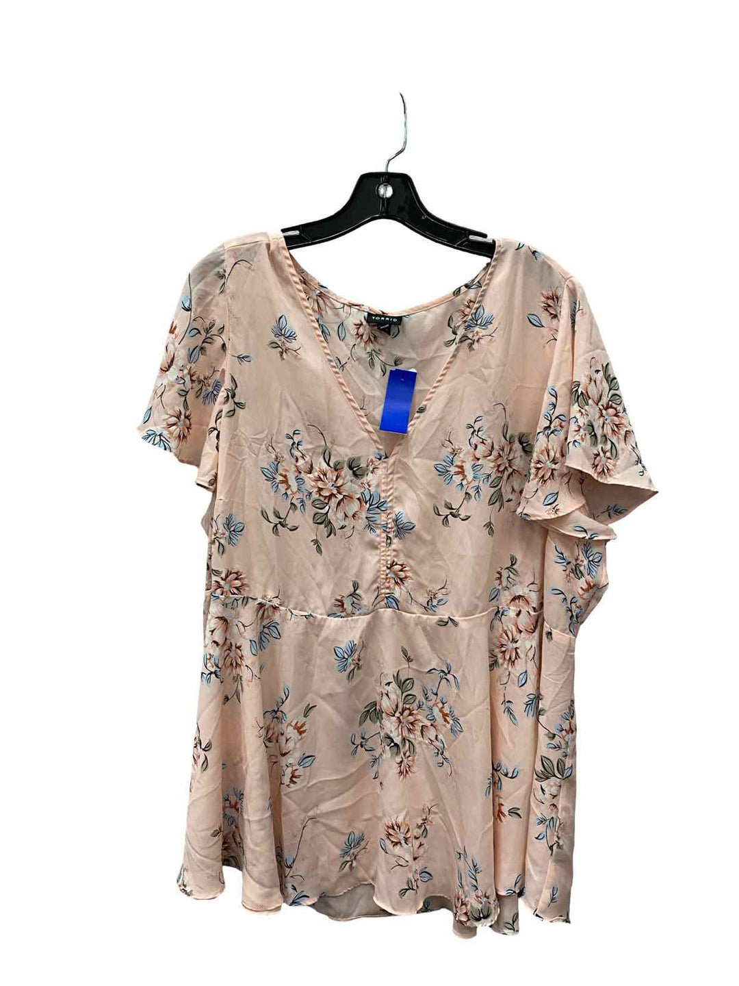 Torrid Size 3 Pink Floral Short Sleeve Shirts