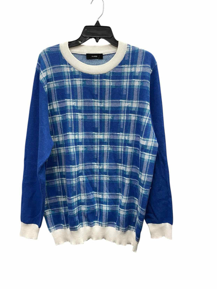 Unknown Brand Size XL Blue White 55% Cotton Sweater