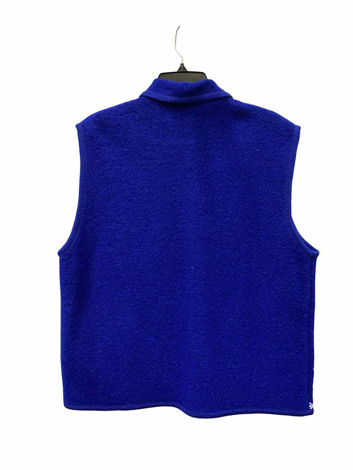 Whales Friends Size XL Blue White Embroidered 100% Boiled Wool Vest