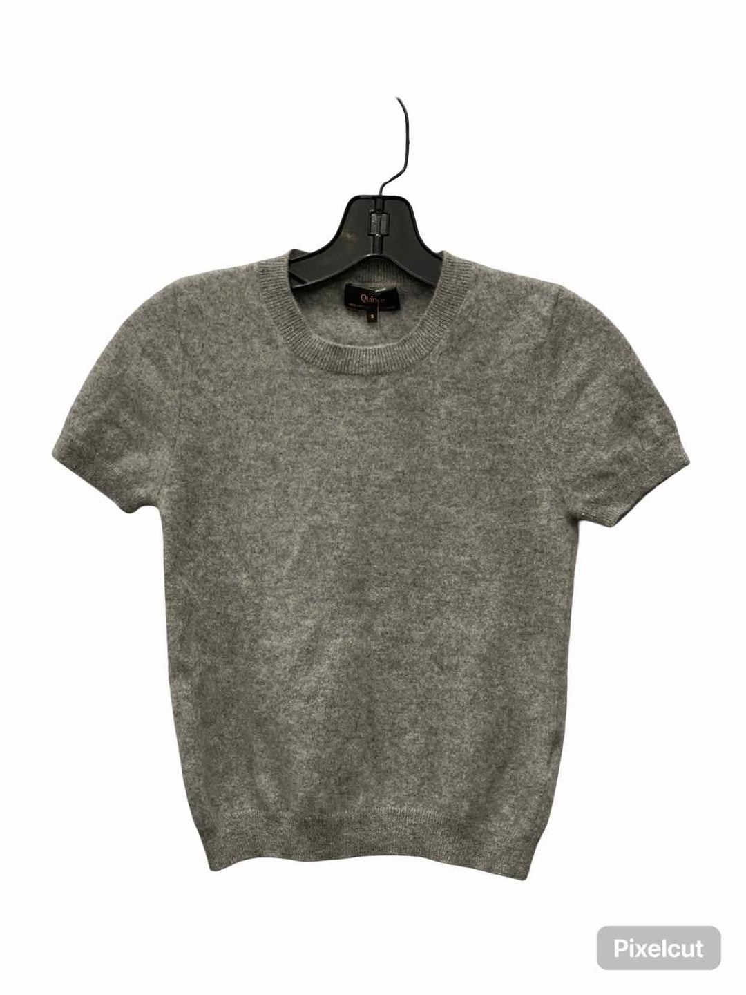 Quince Size S Gray 100% cashmere Short Sleeved Sweater