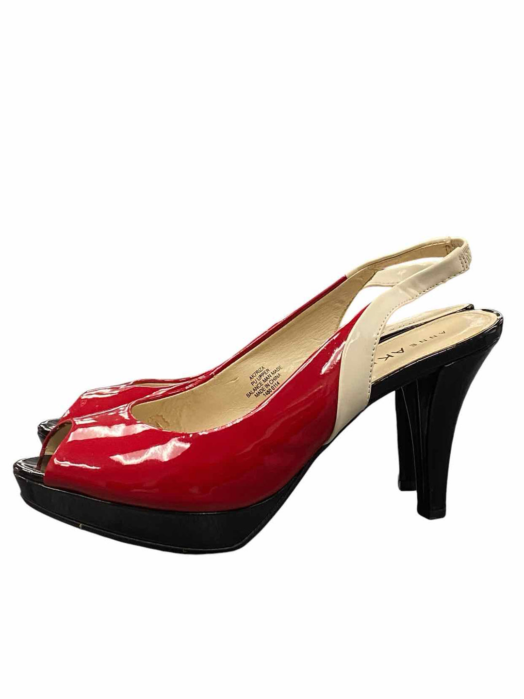 Anne Klein Shoe Size 8.5 Red Black/White Heels