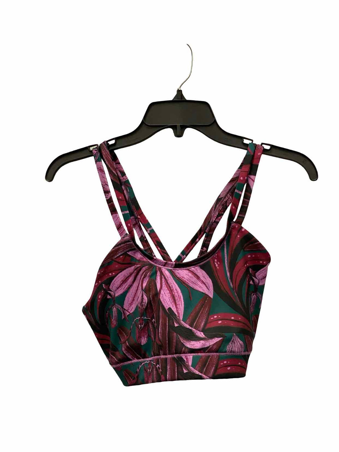 Janji Size M Purple Green Floral Athletic Bra