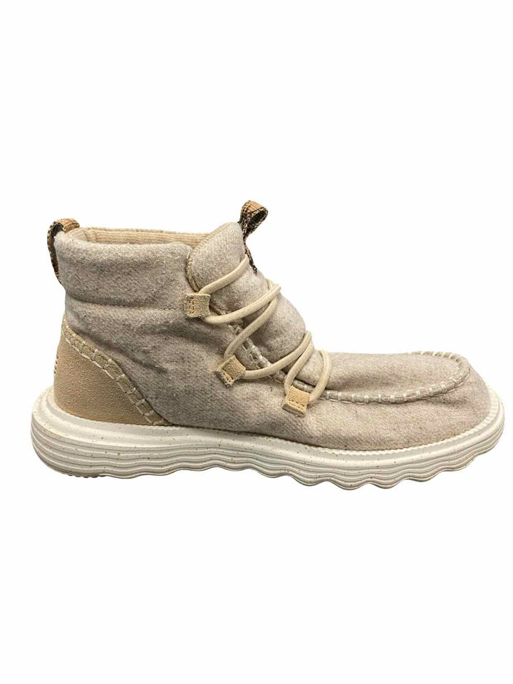 Hey Dude Shoe Size 8 Tan Leather & Wool Blend Reyes Sneakers